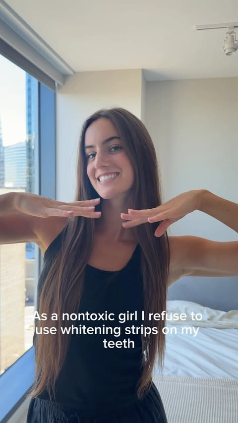 Instagram post by @morganstuphealth for Lumineux by Oral Essentials. Caption reads: Finally found some peroxide free whitening strips....