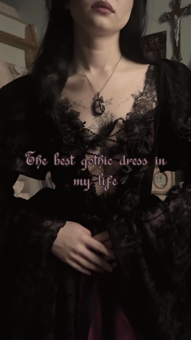 Instagram post by @aliccebelladonna for FANTASMAGORIA. Caption reads: 🖤🦇Dress from....