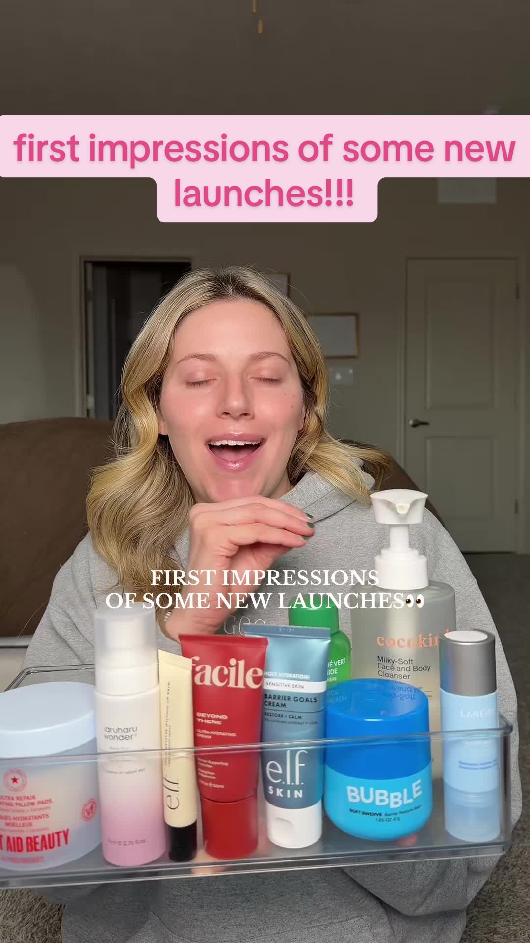 TikTok post by @skincarewithshelbs for Cocokind. Caption reads: [...] #deinfluencing @First Aid Beauty @Facile....
