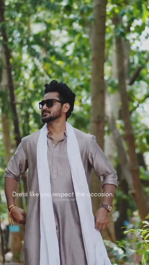Instagram post by @goutham_aras for Reliance Trends. Caption reads: 🪷Because ethnic on a man is not fashion. It's....