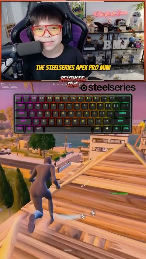 Instagram post by @beastmode_jamo for SteelSeries. Caption reads: [...] use this keyboard #ad #apexpromini....