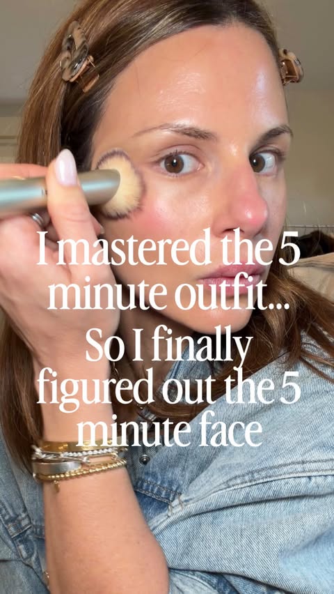 Instagram post by @wear_this_next for MERIT. Caption reads: [...] figure out the 5 minute face 💋 Comment....