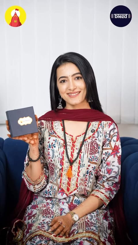 Instagram post by @adhvithi_shetty_official for Sri Mandir. Caption reads: [...] the sacred Karungali Mala from Sri Mandir....