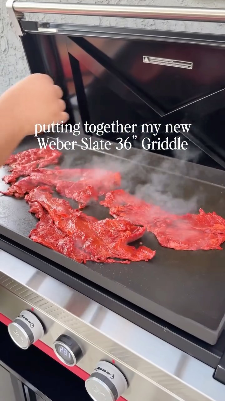 Instagram post by @cboothangcooks for Weber Grills. Caption reads: soo excited to fire up this baby @webergrills....