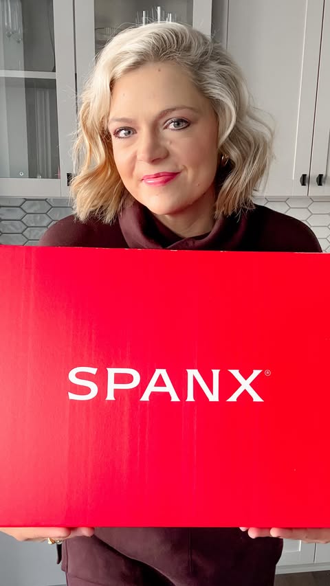 Instagram post by @chrissyandcrew for SPANX. Caption reads: [...] just got the most amazing package from....