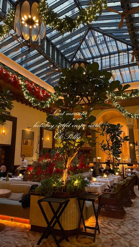 Instagram post by @cbarcelorpi for OH POLLY. Caption reads: [...] holiday outfit inspo....