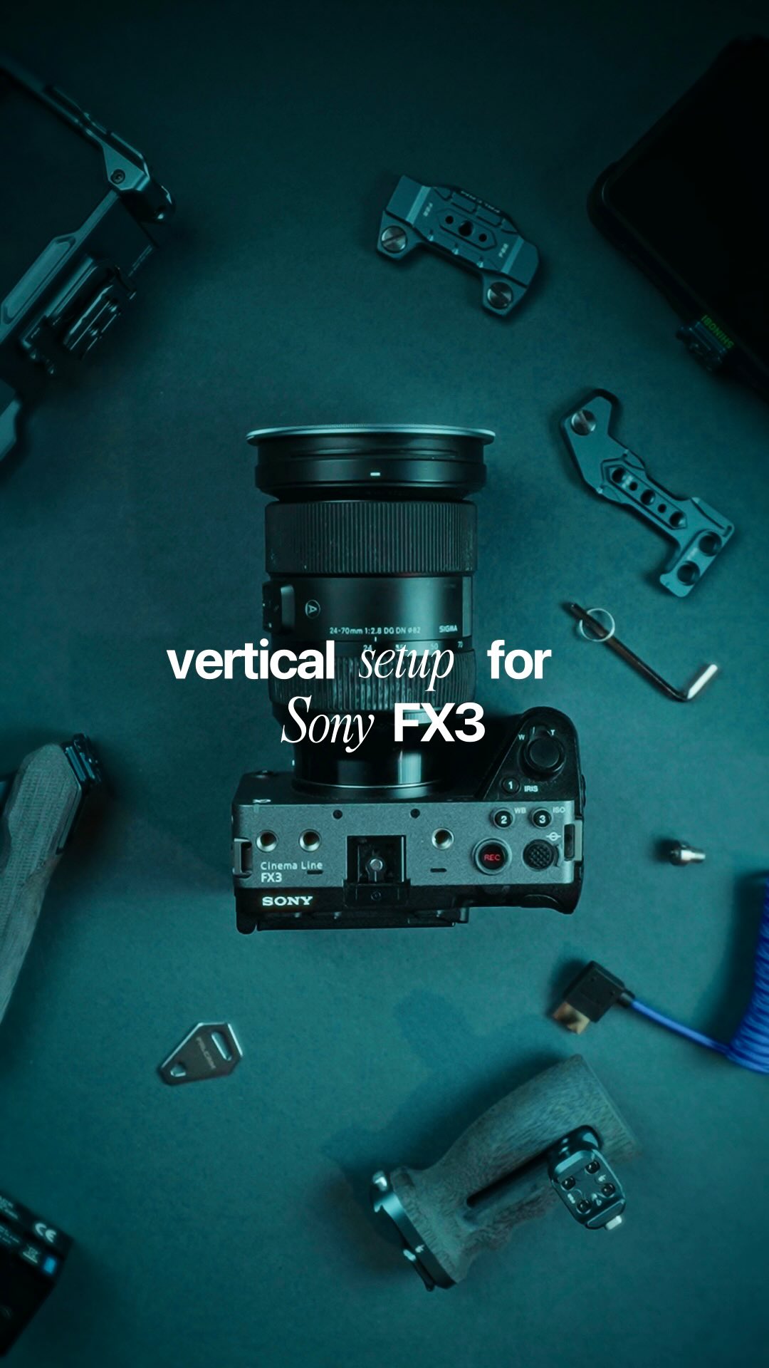 Instagram post by @deith__ for Sony Alpha. Caption reads: Vertical setup for the Sony FX3 with....