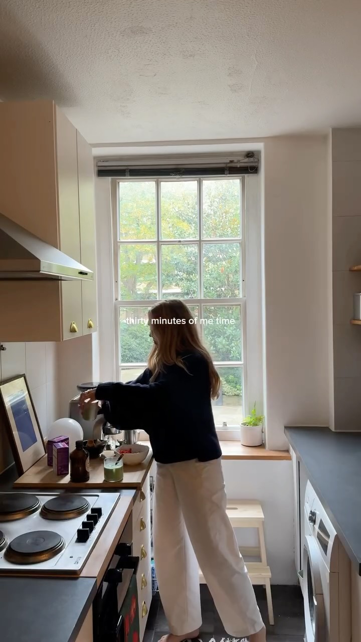 Instagram post by @lexie.lah for Vitabiotics. Caption reads: ad carving out a little me time in the mornings 🤍....