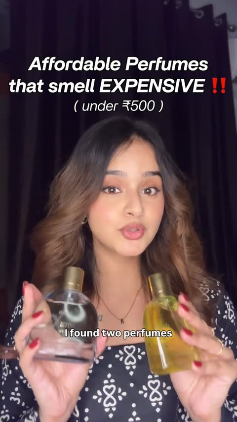 Instagram post by @pearlperfumery for La'French Perfume. Caption reads: Perfumes under ₹500 that smell Expensive? Yes ,....