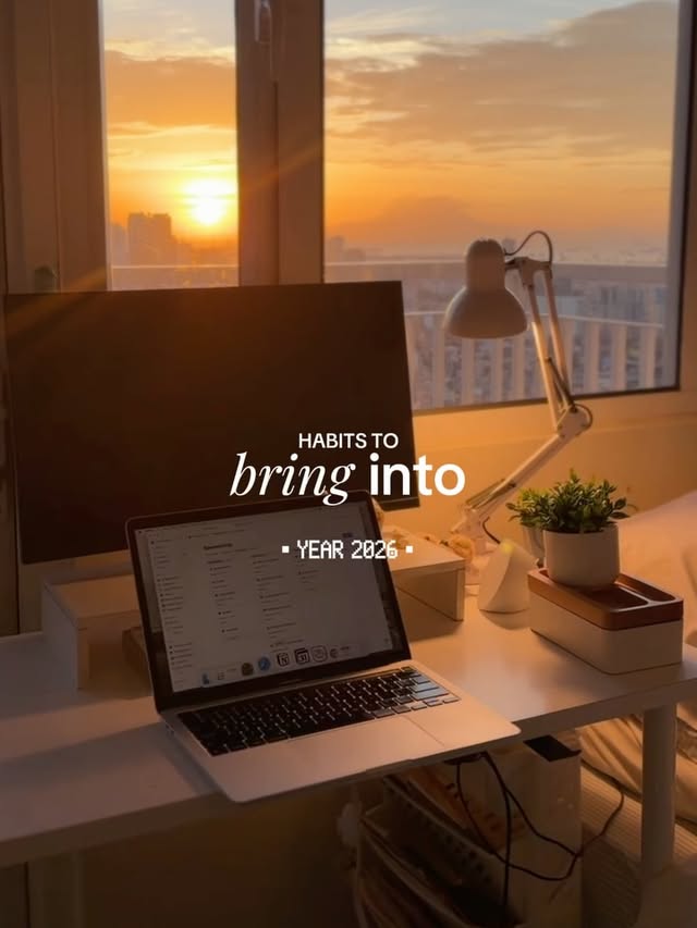 Instagram post by @justt_eliass for Paperlike. Caption reads: taking these habits with me into 2026 ☁️

— slow....