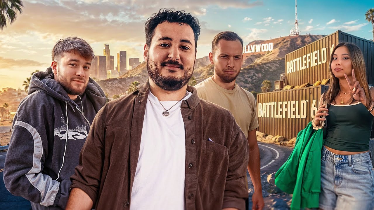 YouTube post by @Gotaga for SCUF Gaming. Caption reads: DIRECTION LOS ANGELES AVEC LES COPAINS.