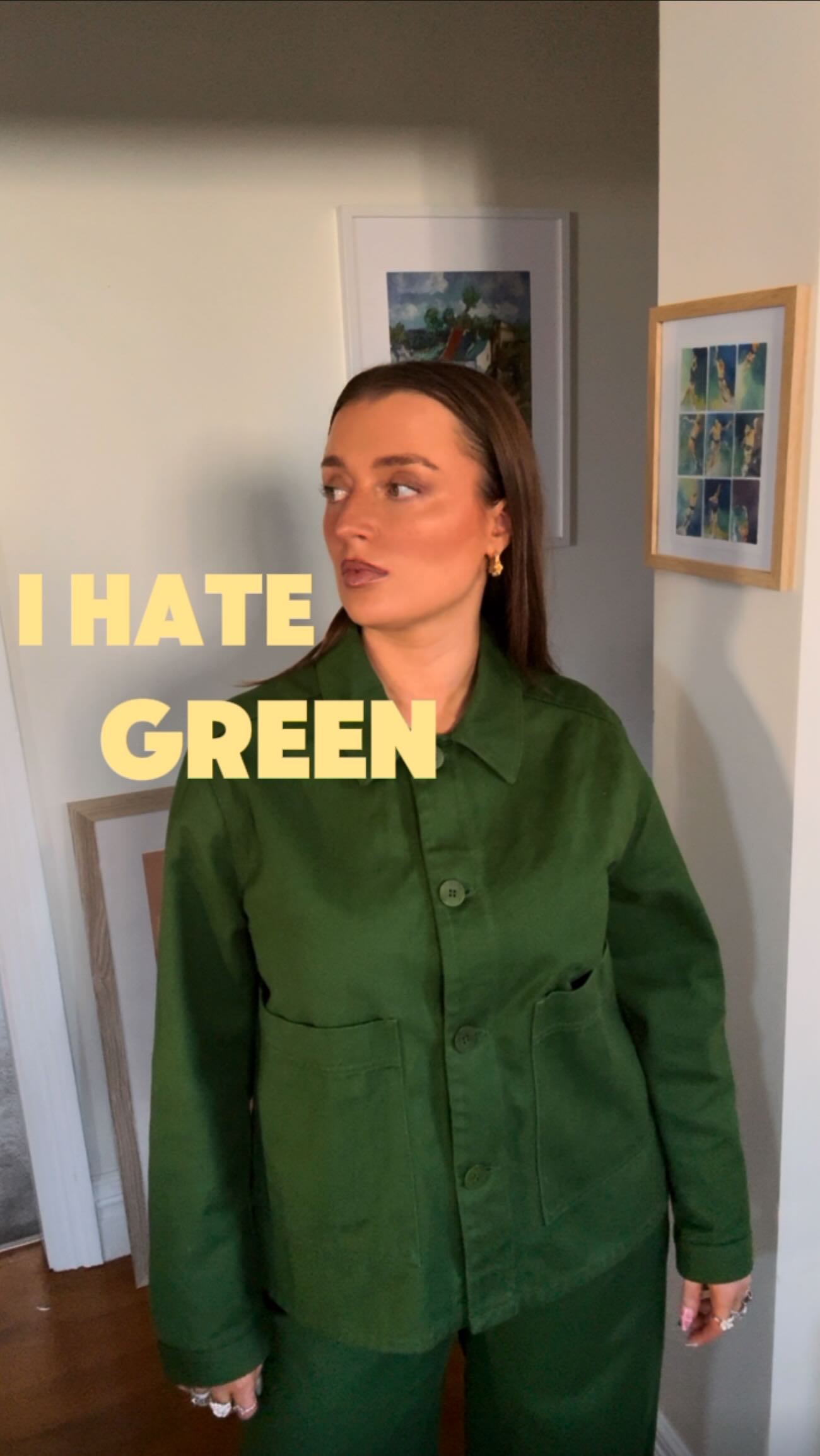 Instagram post by @elbeefrivolousfashion for Clarks Originals. Caption reads: what do you mean you don’t like green?....