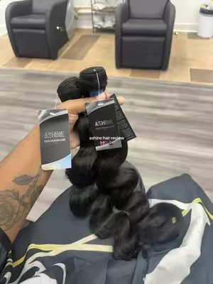 TikTok post by @latieyahh for AshineHair. Caption reads: [...] i’m so in love with this hair😍 @AshineHair....