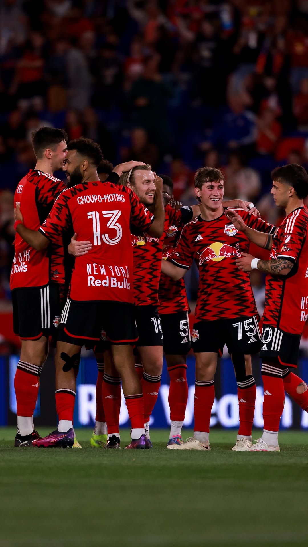 Instagram post by @newyorkredbulls for Audi USA. Caption reads: Everyone got in on the action tonight... even the....