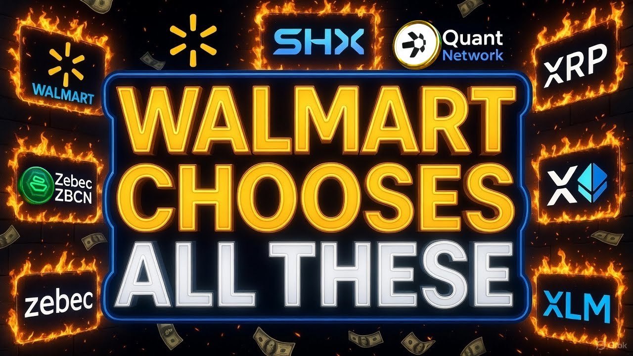 YouTube post by @blackrue for Coinbase. Caption reads: 🔥Massive News! WALMART Chooses All These!.