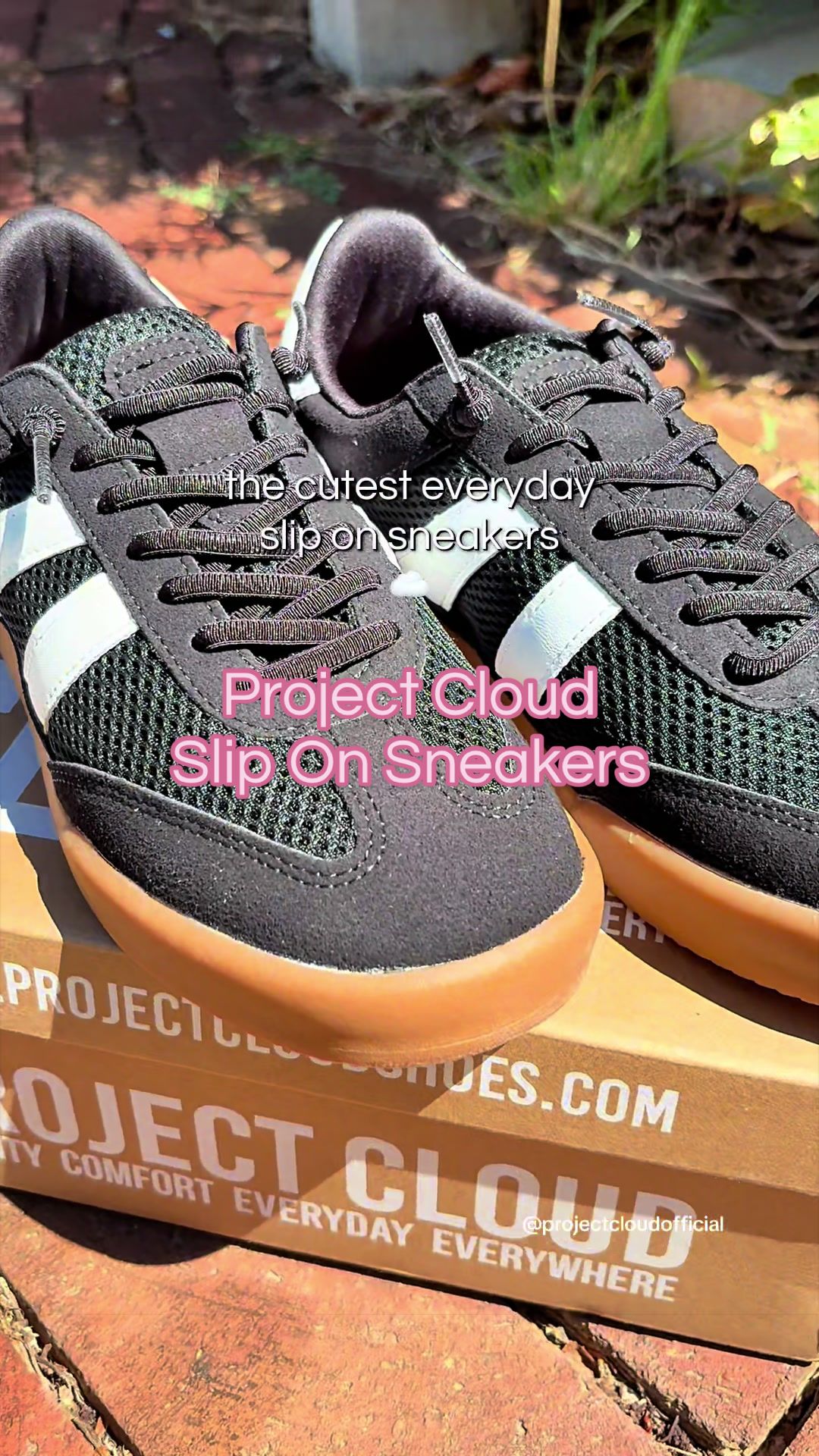 TikTok post by @alicia.toney2 for Project Cloud. Caption reads: [...] most comfortable everyday sneaker 🖤....