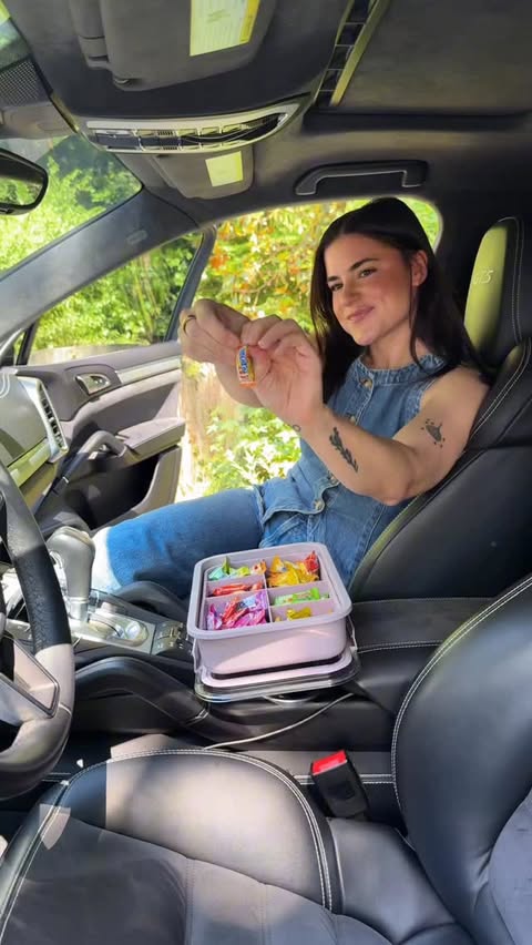 Instagram post by @brookevestrand for HI-CHEW. Caption reads: [...] & during all your summer roadtrips with....