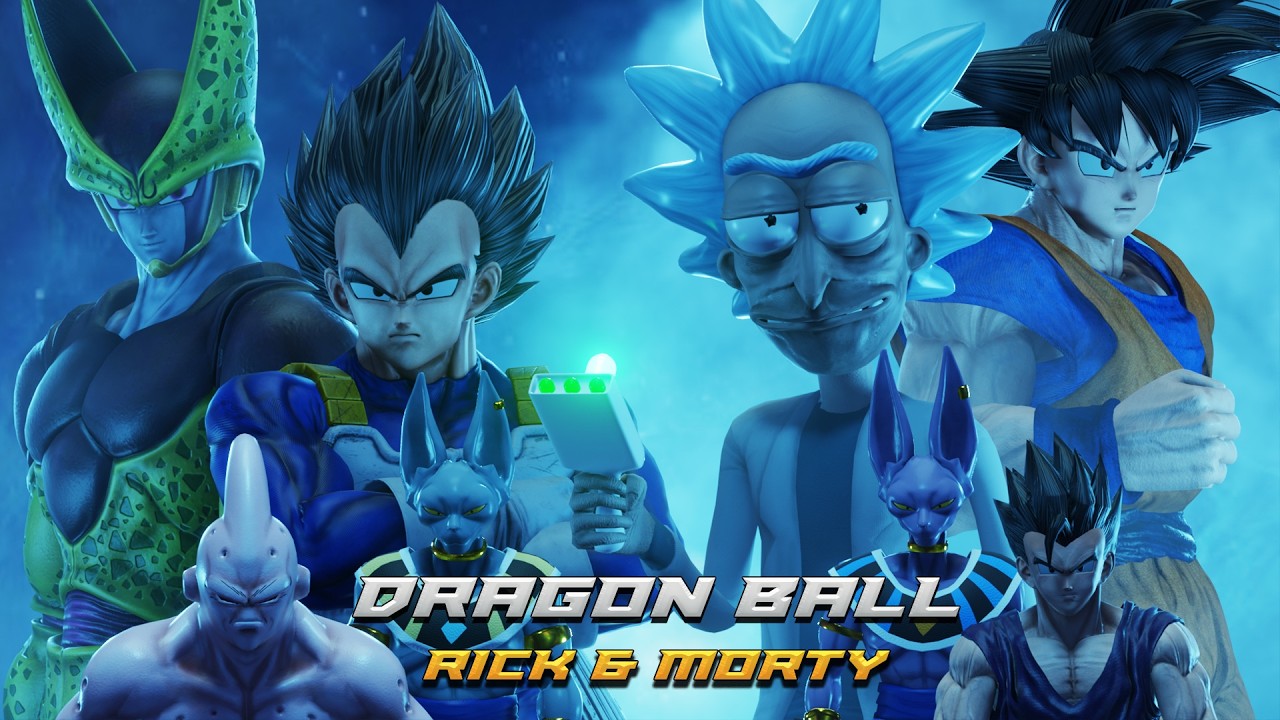 YouTube post by @fabersoul for Gamer Supps. Caption reads: Dragon Ball Super : Rick & Morty FULL MOVIE.