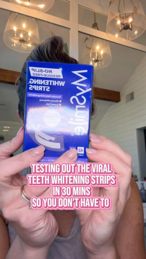 Instagram post by @mysmileusa for MySmile. Caption reads: Testing out the viral MySmile teeth whitening....