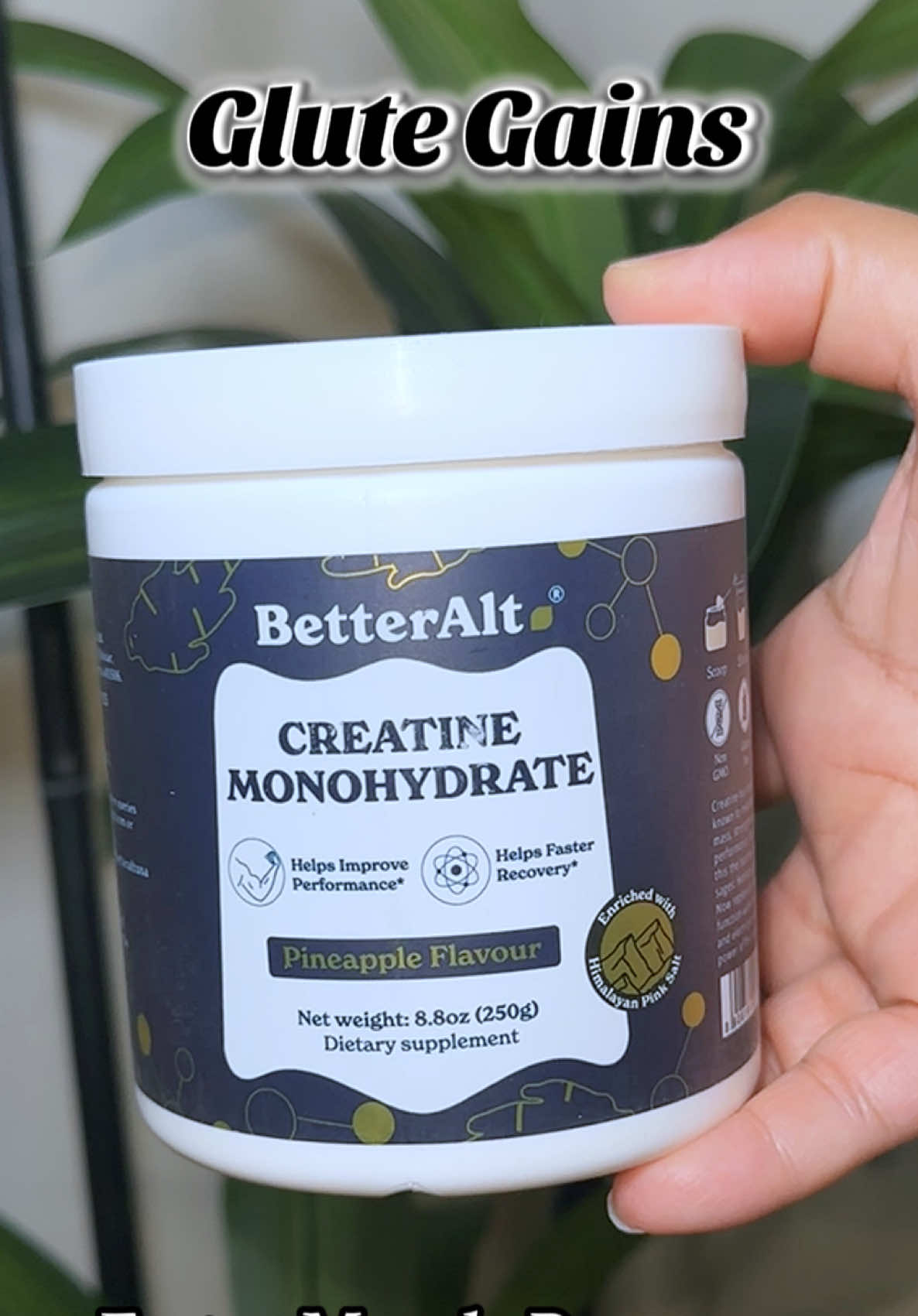 TikTok post by @nelsie04 for Better Alt. Caption reads: For the gains 💪 @Better Alt #creatine #workout....