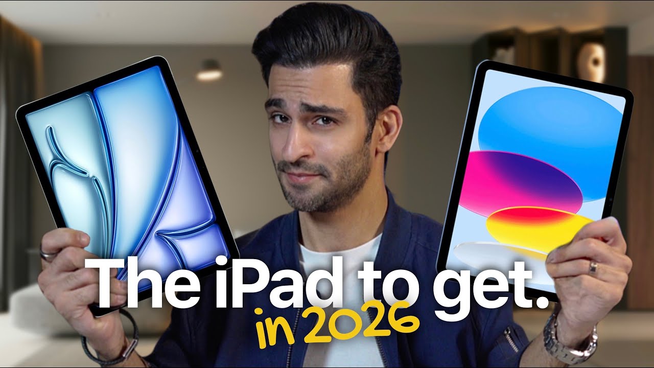 YouTube post by @FaizAly for Andar. Caption reads: The BEST iPad to Buy in 2026 — 2 Clear Winners!.