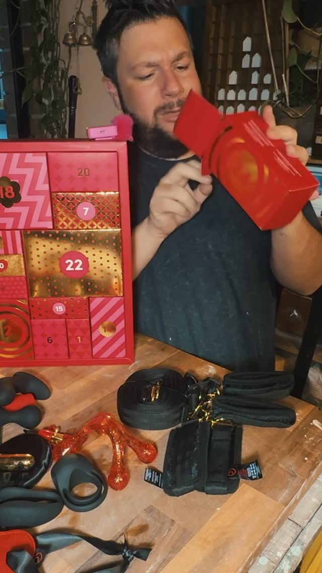 Instagram post by @christianhull for Lovehoney. Caption reads: Opening @lovehoneyofficial’s new advent calendar....