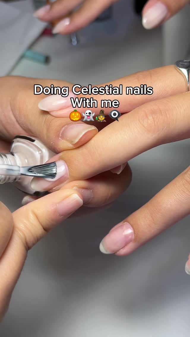 Instagram post by @summer_nails_london for essie. Caption reads: #AD Halloween nails with a twist using my fave....