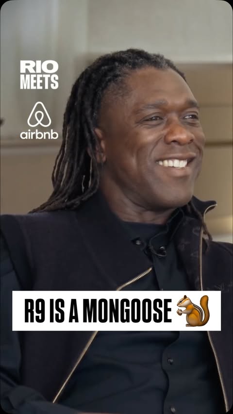 Instagram post by @rioferdinandpresents for Airbnb. Caption reads: [...] playing career Seedorf joins Rio at his....