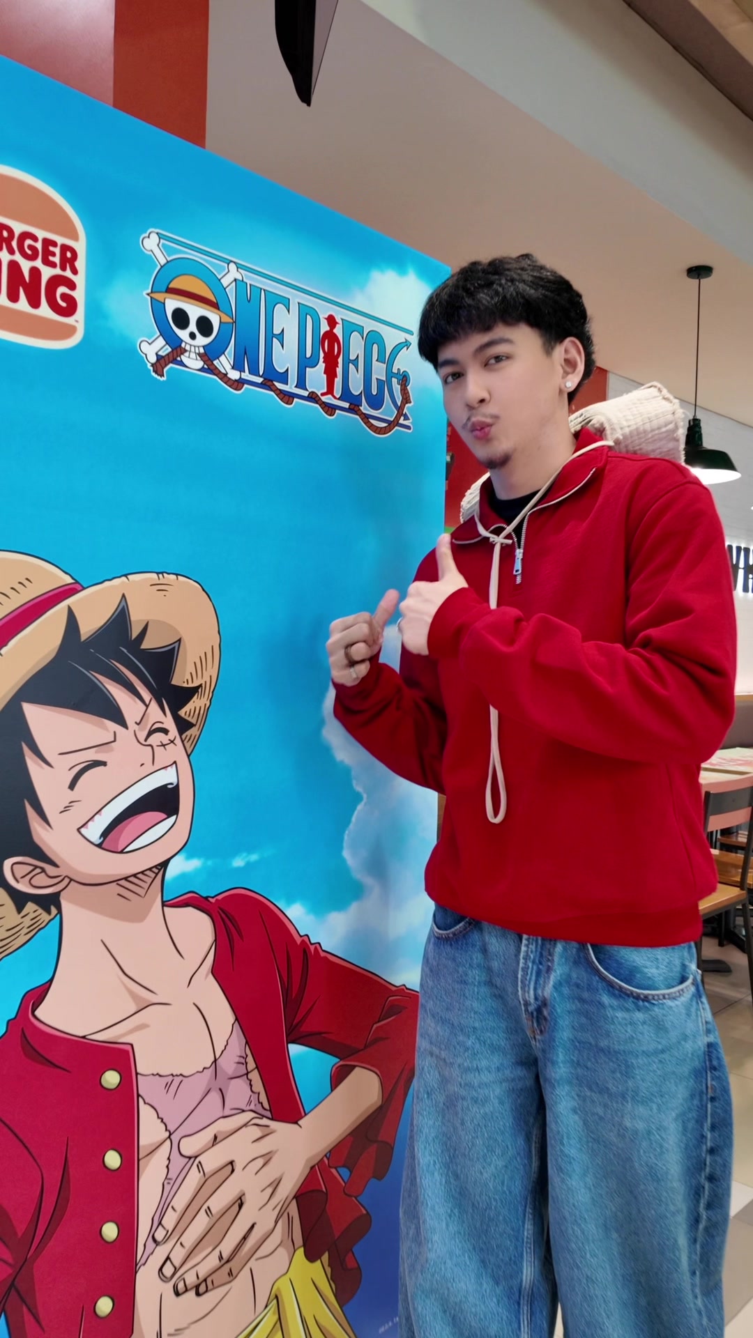 TikTok post by @khelfgr09 for Burger King. Caption reads: Calling all One Piece fans! 🍔🔥 Burger King teams....