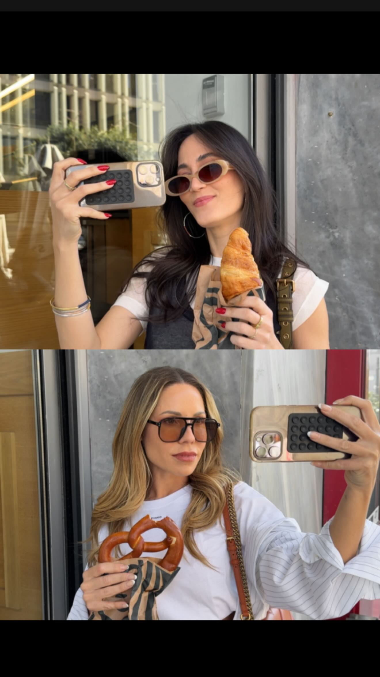 Instagram post by @liziebell for PINKO. Caption reads: Just two best friends in their favorite spring....