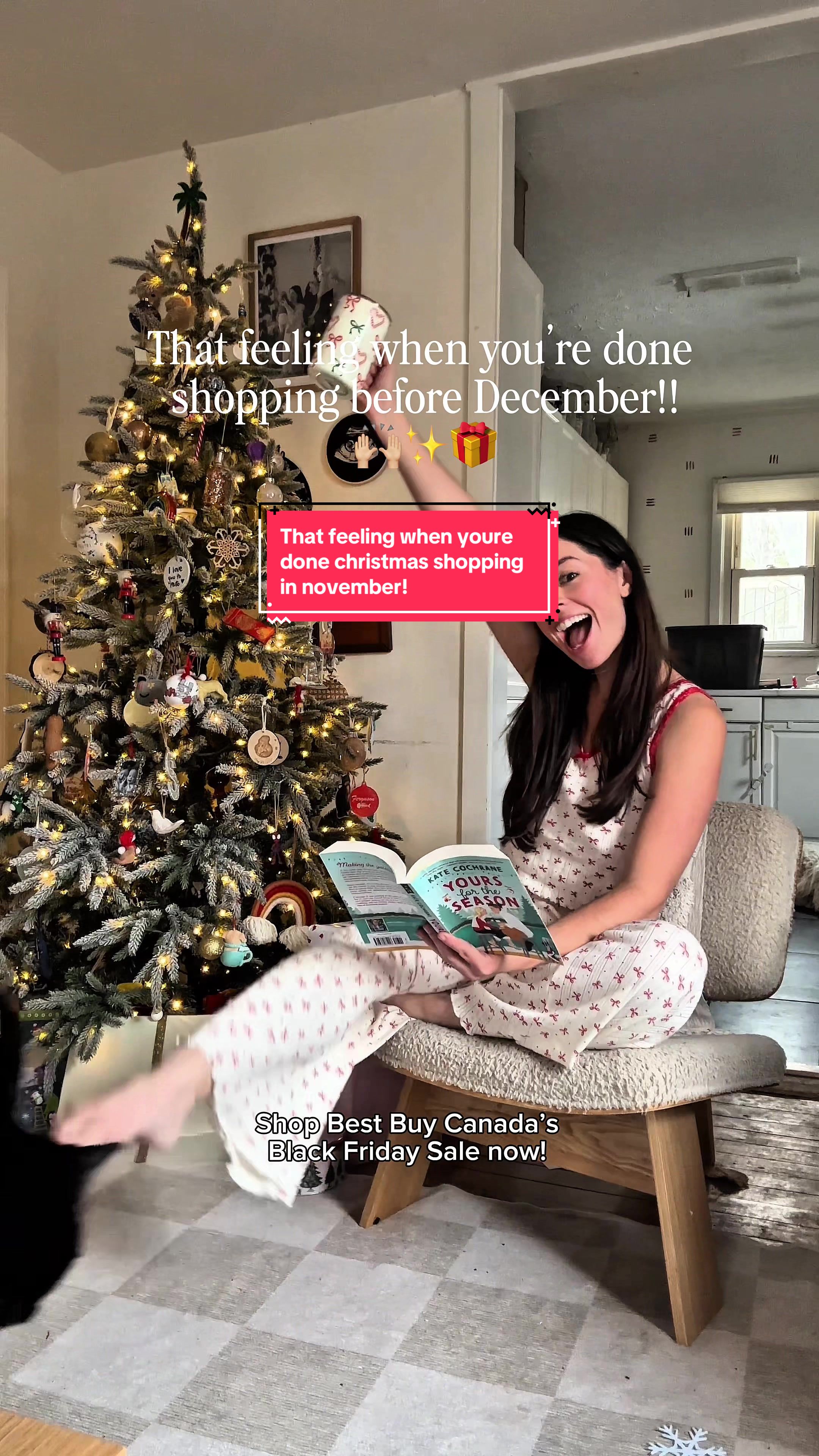 TikTok post by @sam.kwiatkowski for Best Buy. Caption reads: This is the year I finally avoid the last-minute....