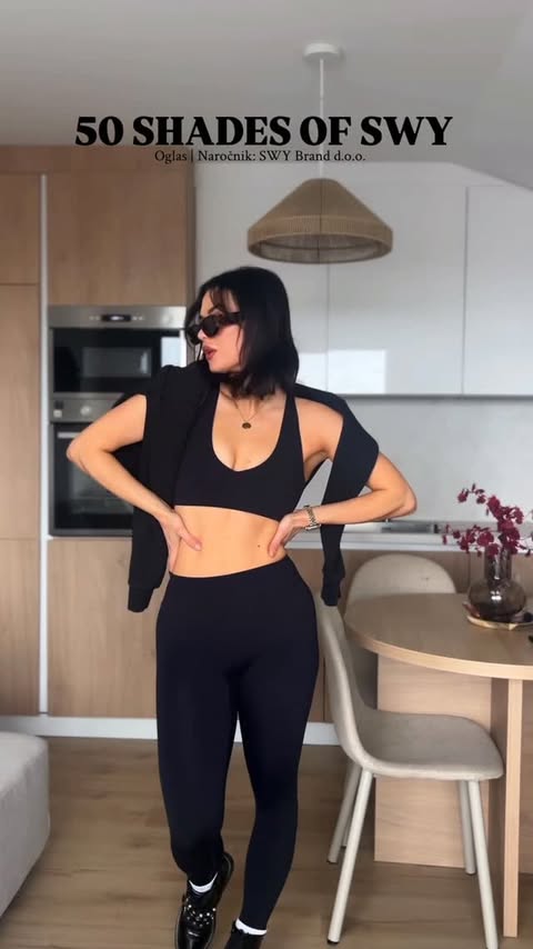 Instagram post by @aleksandrarosee for SWYbrand. Caption reads: Oglas | Black friday = black shades 😎
Naročnik:....