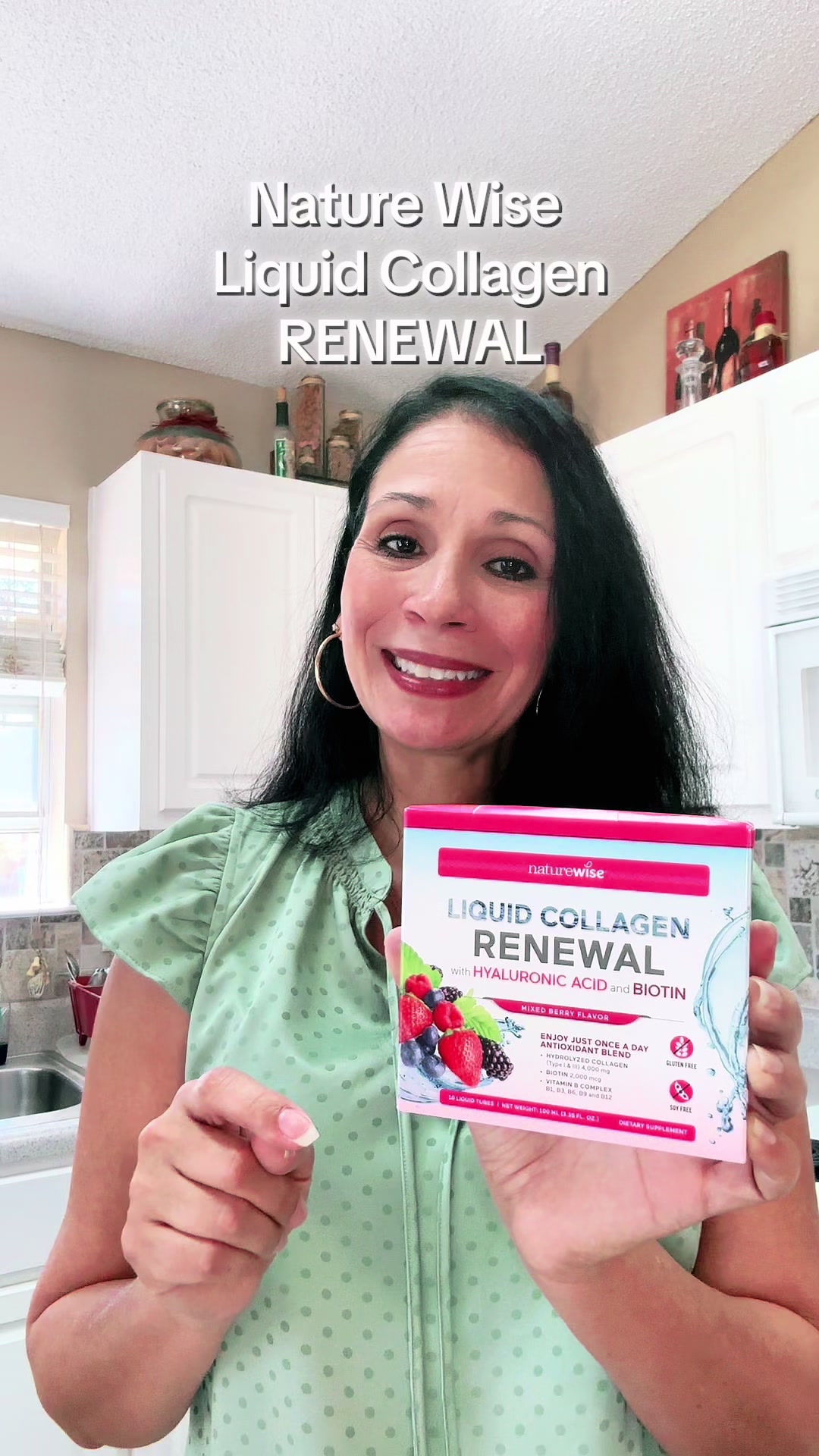 TikTok post by @michelle2dream for NatureWise. Caption reads: [...] #biotin #hairtok #youthfulskin @NatureWise.