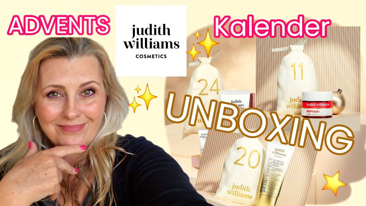 YouTube post by @kanalsharones.779 for Mainpunkt. Caption reads: Judith Williams Adventskalender 2025 Unboxing |....