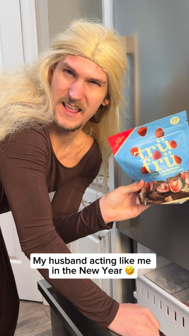 Instagram post by @thehannahbrie for Tru Fru. Caption reads: New year same me🤣 @trufru #trufru_partner#reels....