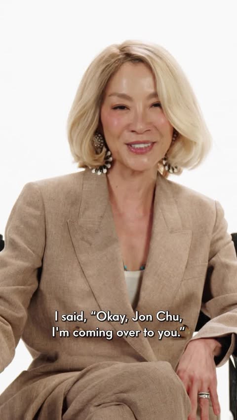 Instagram post by @michelleyeoh_official for Vanity Fair. Caption reads: It only took a few words from @jonmchu for....