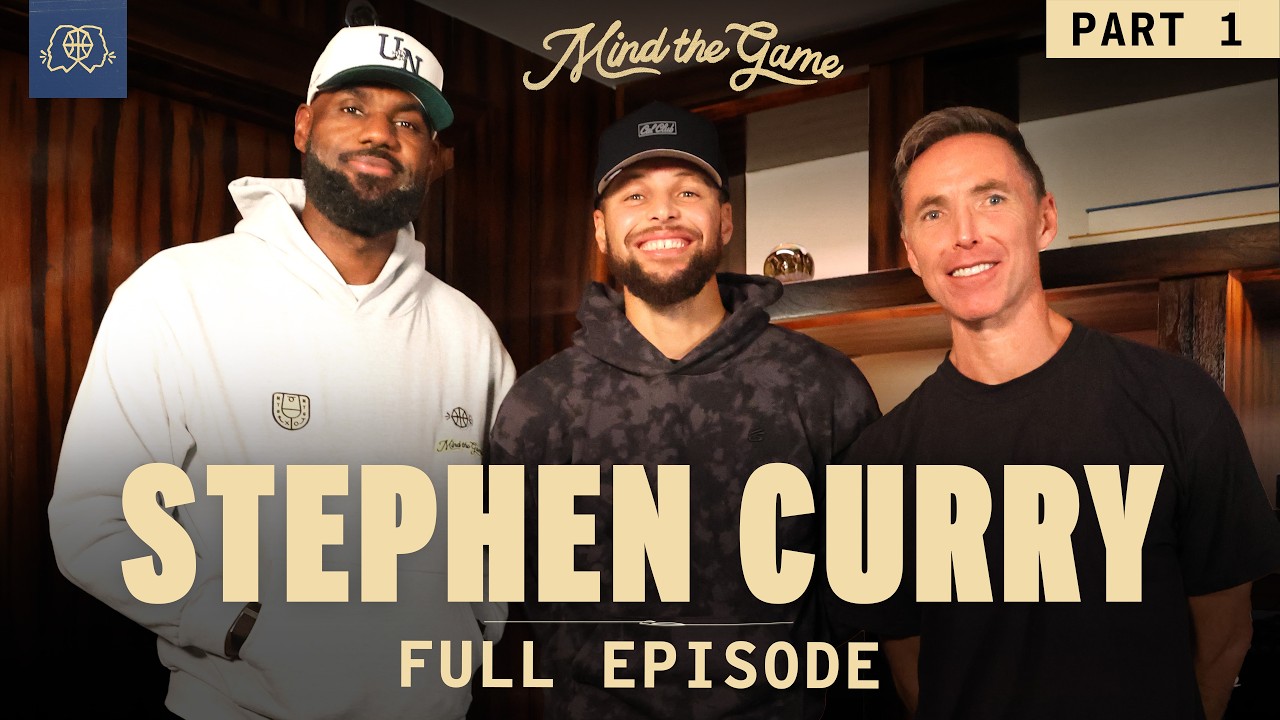 YouTube post by @MindTheGamePodcast for DraftKings. Caption reads: The Stephen Curry Interview (Part 1) | LeBron....