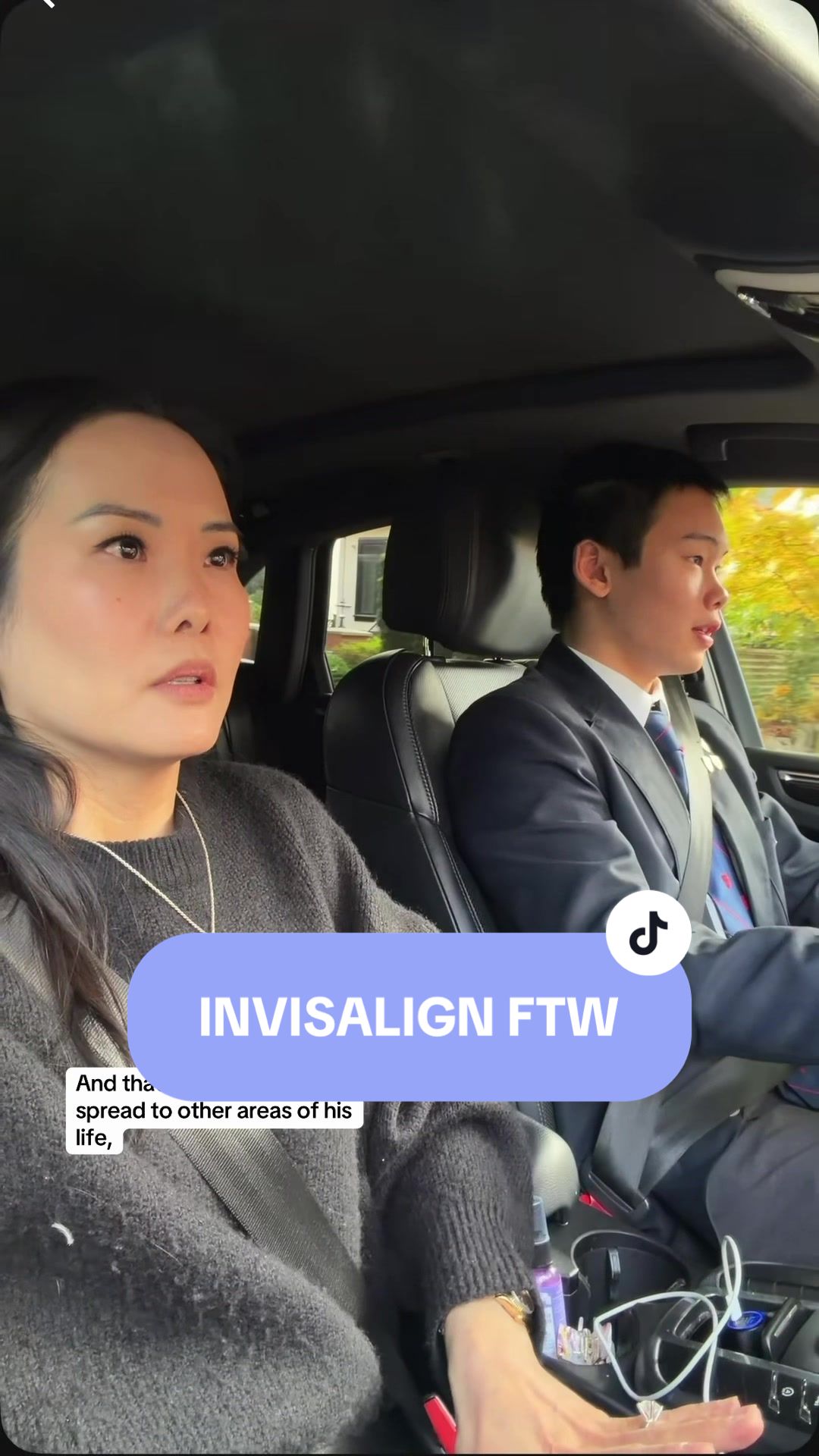 TikTok post by @ongsquad for Invisalign. Caption reads: [...] confidence grow along with his experience....