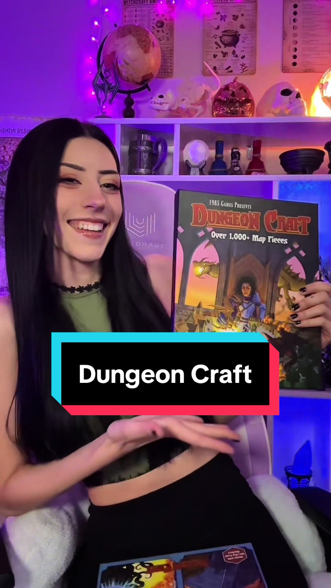 TikTok post by @rikkichuu for 1985 Games. Caption reads: Dungeon Craft from @1985 Games ⚔️🔮🧙🏼‍♂️....