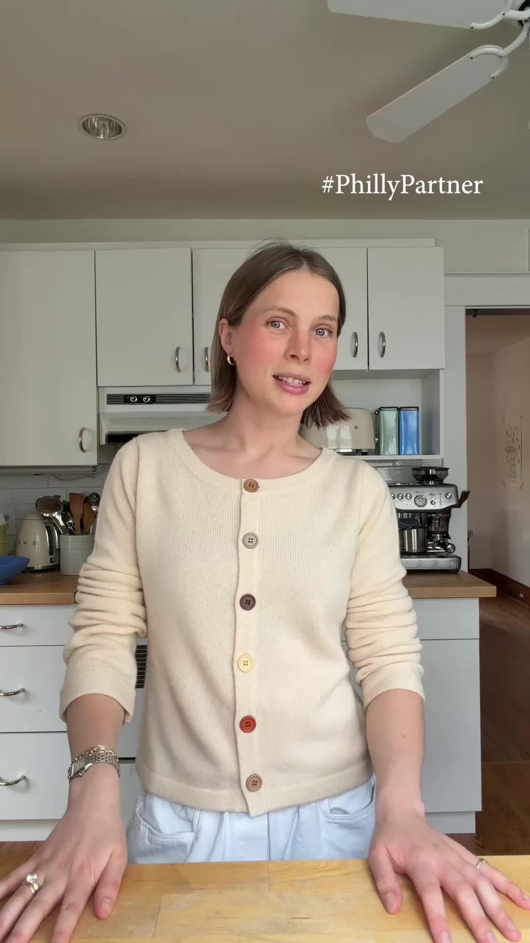 TikTok post by @tessmadalyn for Philadelphia. Caption reads: #PhillyPartner Classic mini carrot cakes saving....