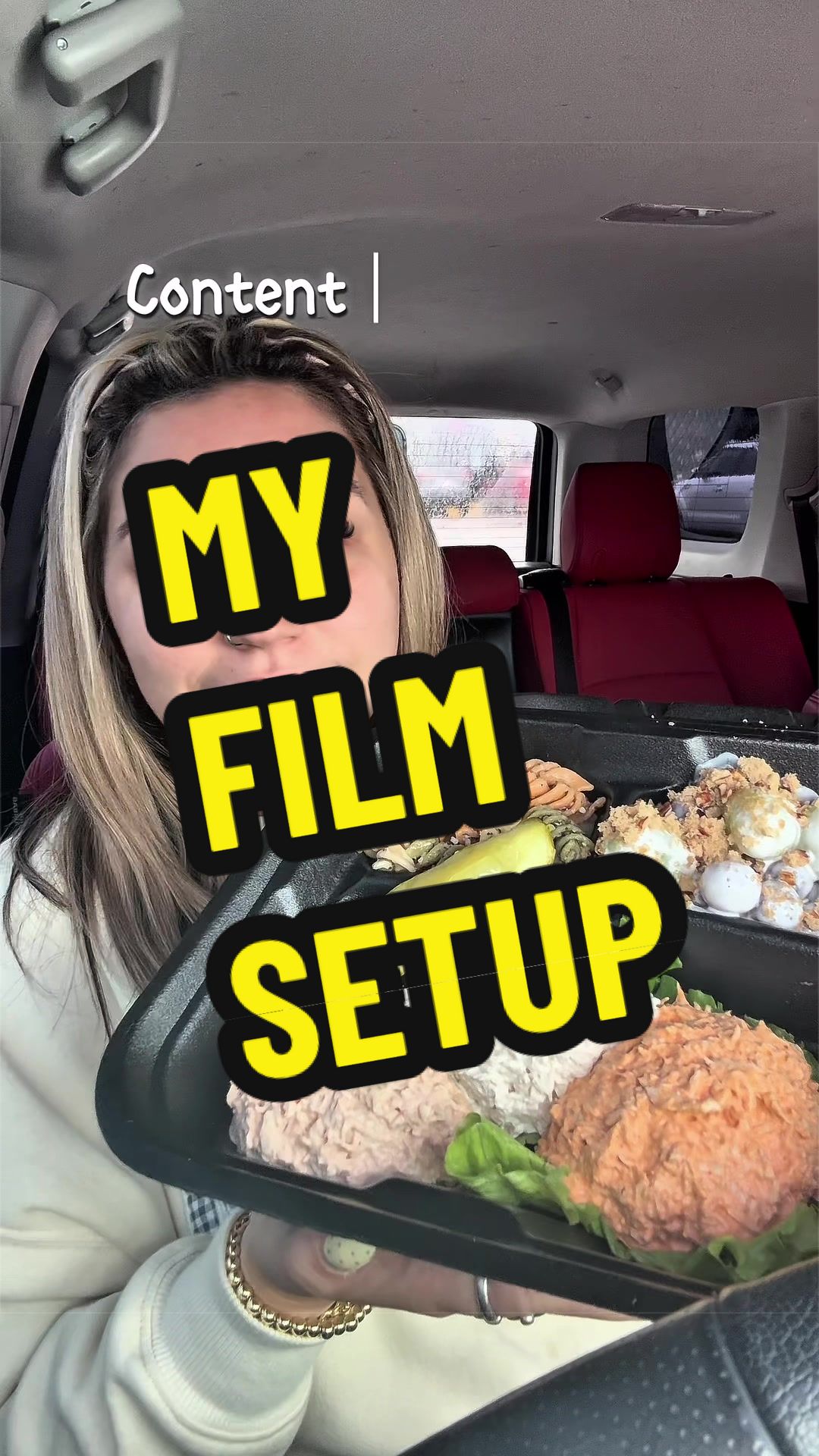 TikTok post by @warmthoughts_ for LISEN. Caption reads: Behind the scenes of my food reviews! @Lisen US....