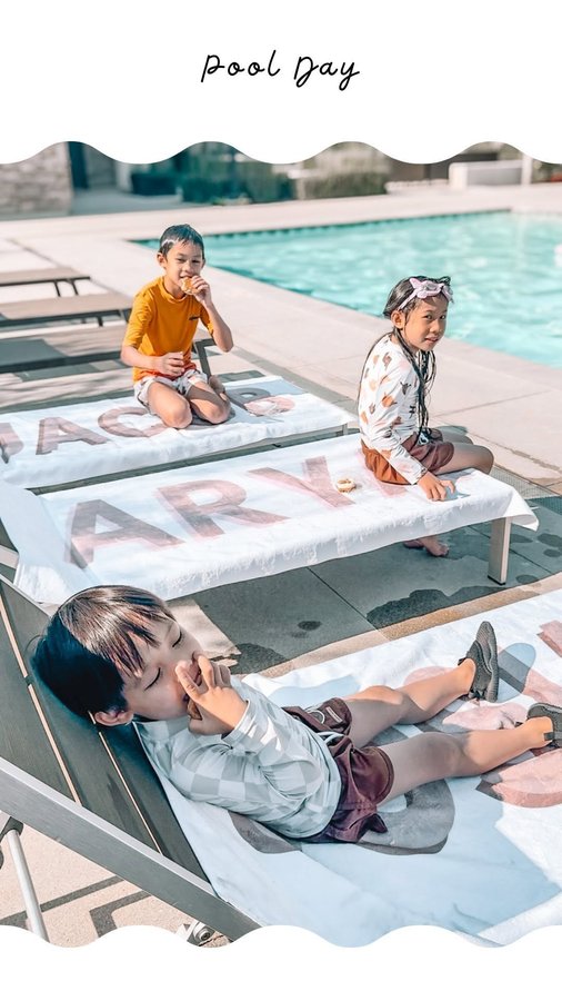 Instagram post by @_jacqueline.nicole for Personalization Mall. Caption reads: Pool days are the best days. This summer, I'm....