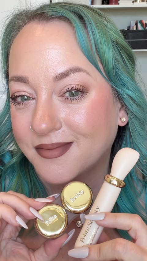 Instagram post by @sarahjeangirl for Polite Society. Caption reads: Just LOOK 👀 at these lashes!....