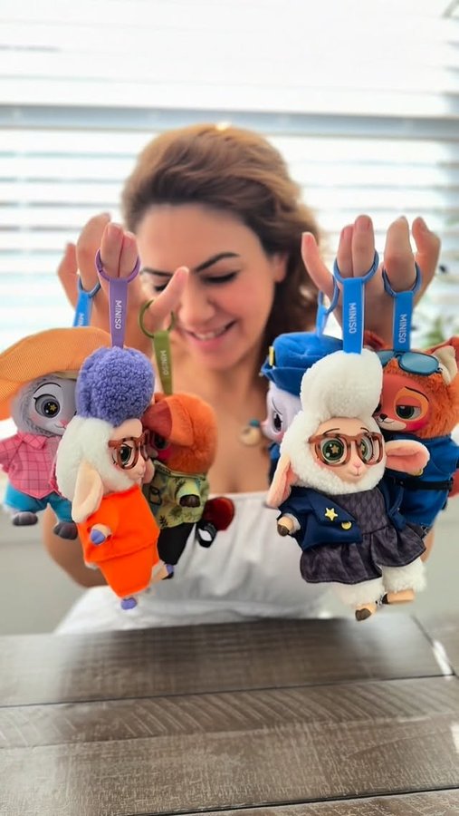 Instagram post by @2bebek1damla for MINISO USA. Caption reads: MINISO ZOOTOPIA blind boxes are finally here!....