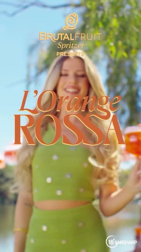 Instagram post by @cassi_scheppel for Brutal Fruit. Caption reads: [...] Live the L’Orange Rossa Life 🍊💛....