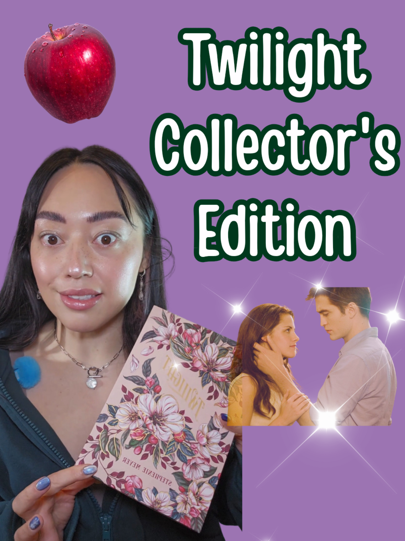 TikTok post by @jesnerdingout for Hachette Book Group. Caption reads: [...] Edward's sparkly vampire skin ✨️) @Hachette....