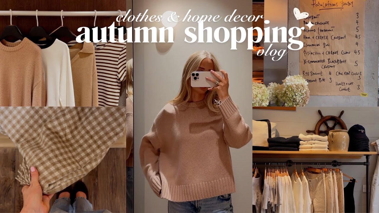 YouTube post by @HannahAdkins for Milky Plant. Caption reads: come cosy autumn shopping with me: home decor &....
