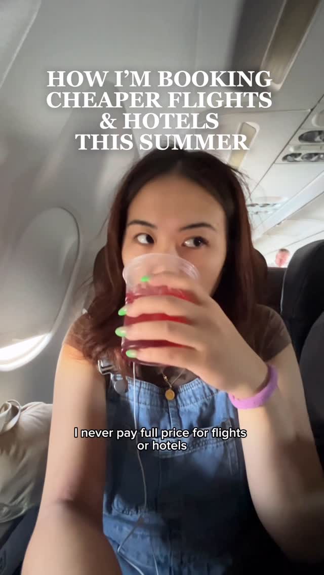 Instagram post by @rroomfies for Kayak. Caption reads: FRUGAL HOT GIRL SUMMER 2025 - how I’m booking....
