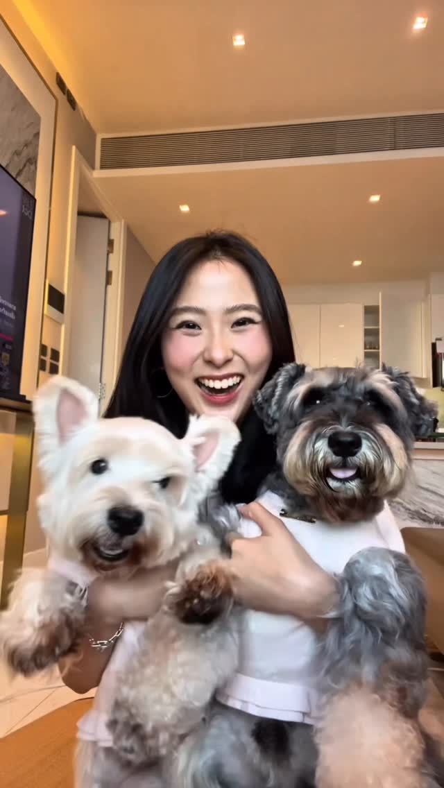 Instagram post by @kkampannn for Pomelo Fashion. Caption reads: Dog cuddles, soft make up, and chill morning🐕💟....