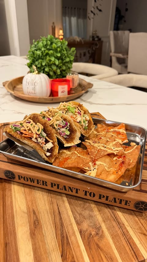 Instagram post by @powerplanttoplate for Dan-O's Seasoning. Caption reads: [...] Smash Tacos 🌮 🔥 Seasonings:....